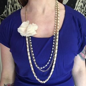 Pearl & Silk Layered Necklace